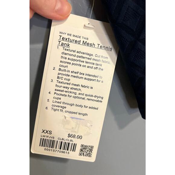 NWT Lululemon Textured Mesh Tennis Tank - Size XXS - Picture 6 of 6